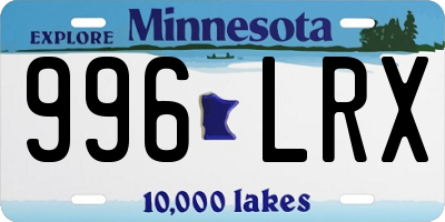 MN license plate 996LRX