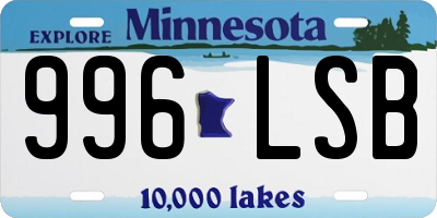 MN license plate 996LSB