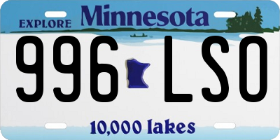 MN license plate 996LSO