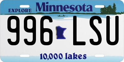 MN license plate 996LSU