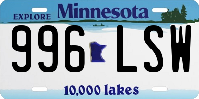 MN license plate 996LSW