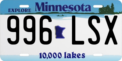 MN license plate 996LSX