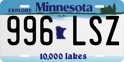 MN license plate 996LSZ