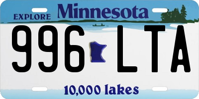 MN license plate 996LTA