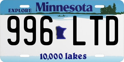 MN license plate 996LTD