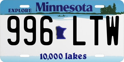 MN license plate 996LTW