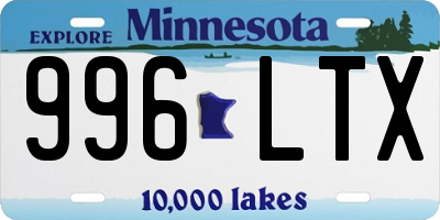 MN license plate 996LTX