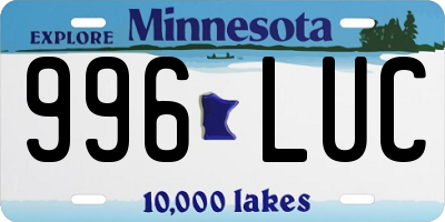 MN license plate 996LUC
