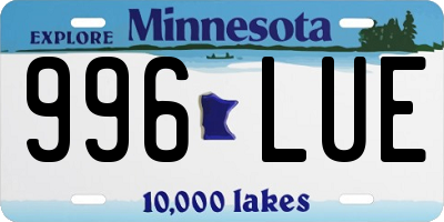 MN license plate 996LUE