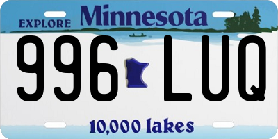 MN license plate 996LUQ