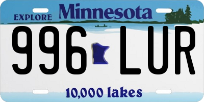 MN license plate 996LUR