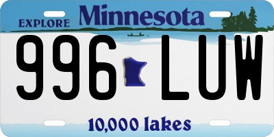 MN license plate 996LUW
