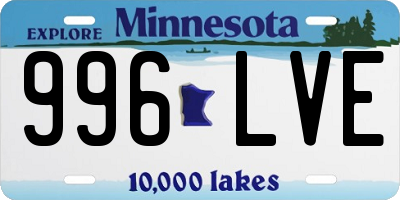MN license plate 996LVE