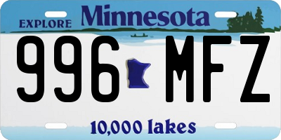 MN license plate 996MFZ