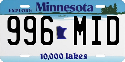 MN license plate 996MID