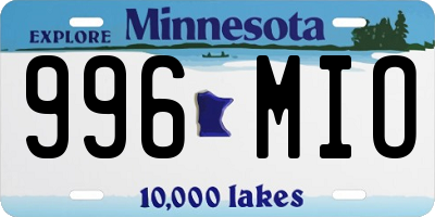 MN license plate 996MIO