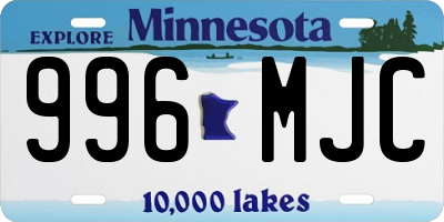 MN license plate 996MJC