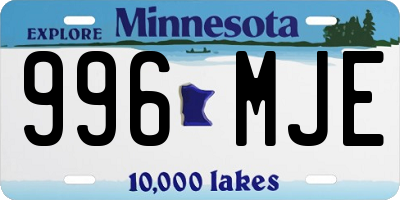 MN license plate 996MJE