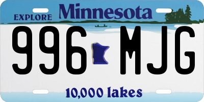 MN license plate 996MJG