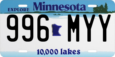 MN license plate 996MYY