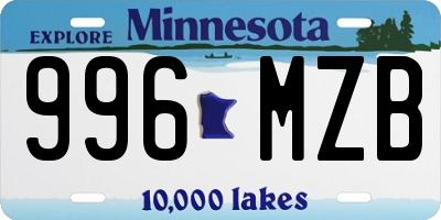 MN license plate 996MZB