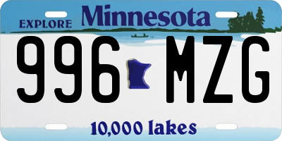MN license plate 996MZG