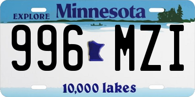 MN license plate 996MZI