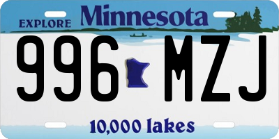 MN license plate 996MZJ