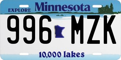 MN license plate 996MZK