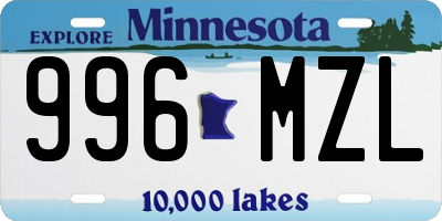 MN license plate 996MZL