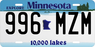 MN license plate 996MZM