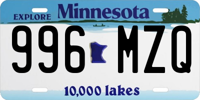 MN license plate 996MZQ