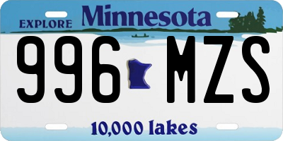 MN license plate 996MZS