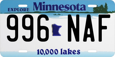 MN license plate 996NAF