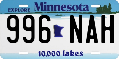 MN license plate 996NAH