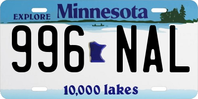MN license plate 996NAL