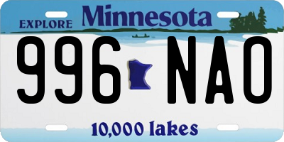 MN license plate 996NAO