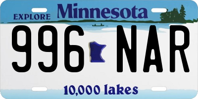 MN license plate 996NAR
