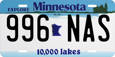 MN license plate 996NAS
