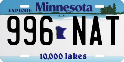 MN license plate 996NAT