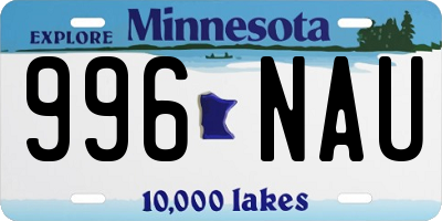 MN license plate 996NAU