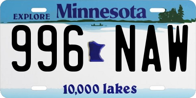 MN license plate 996NAW