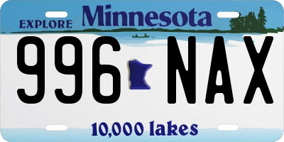 MN license plate 996NAX