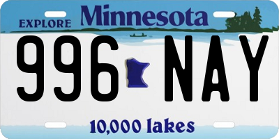 MN license plate 996NAY