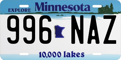 MN license plate 996NAZ