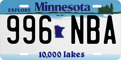 MN license plate 996NBA