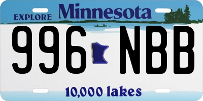 MN license plate 996NBB