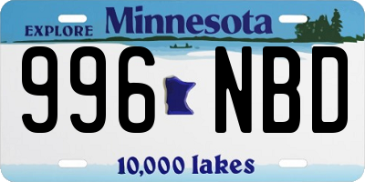 MN license plate 996NBD