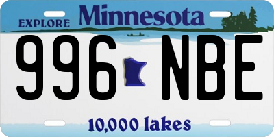 MN license plate 996NBE