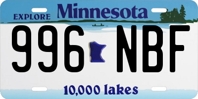 MN license plate 996NBF